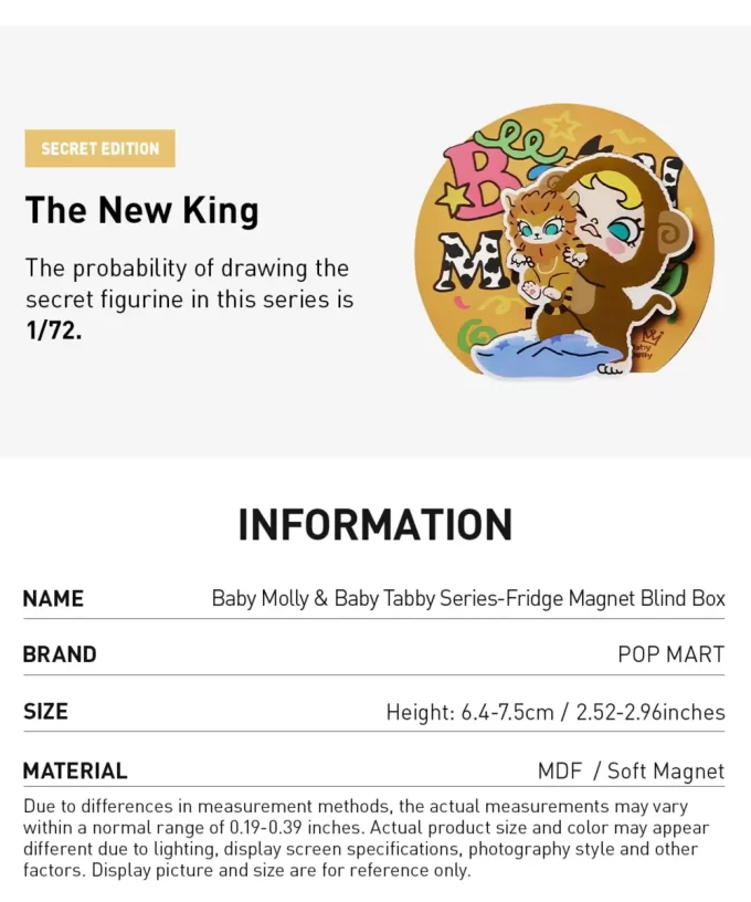 Baby Molly & Baby Tabby Series-Fridge Magnet Blind Box