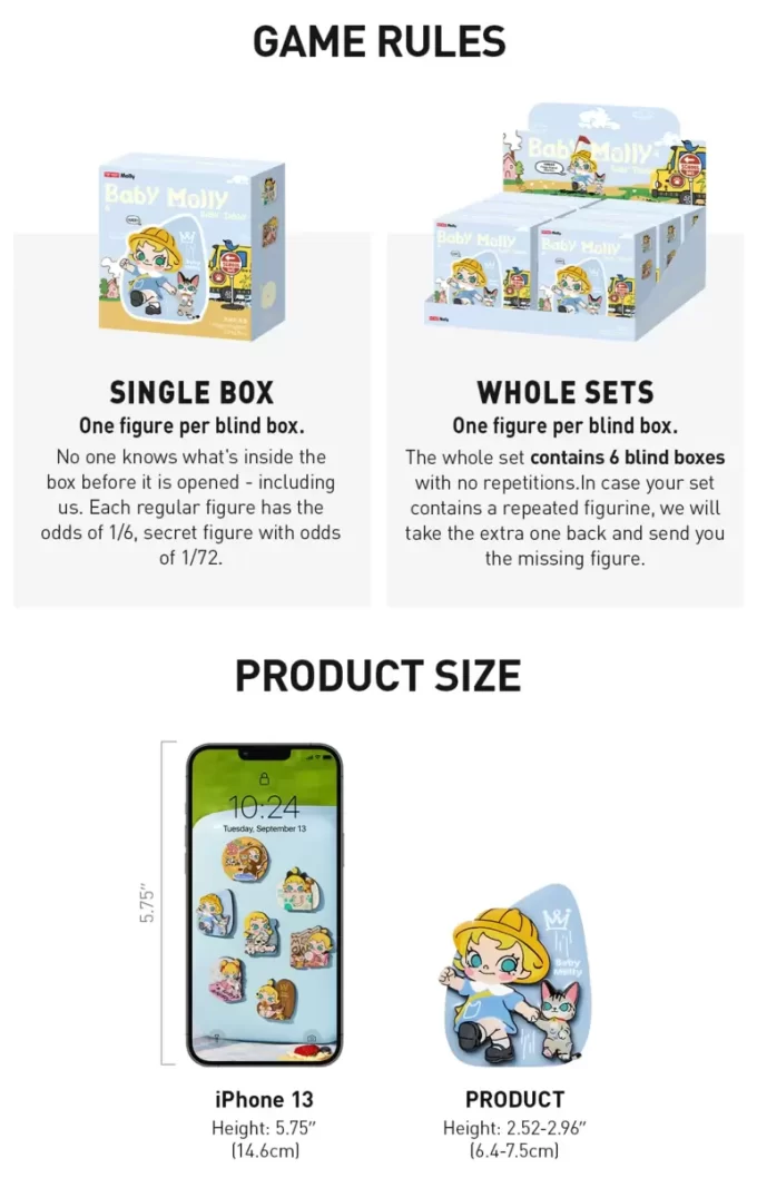 Baby Molly & Baby Tabby Series-Fridge Magnet Blind Box