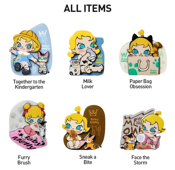 Baby Molly & Baby Tabby Series-Fridge Magnet Blind Box