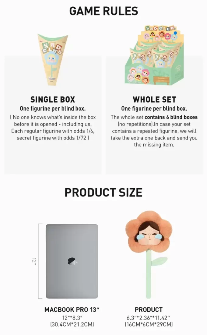 CRYBABY Sad Club Series – Plush Flower Blind Box