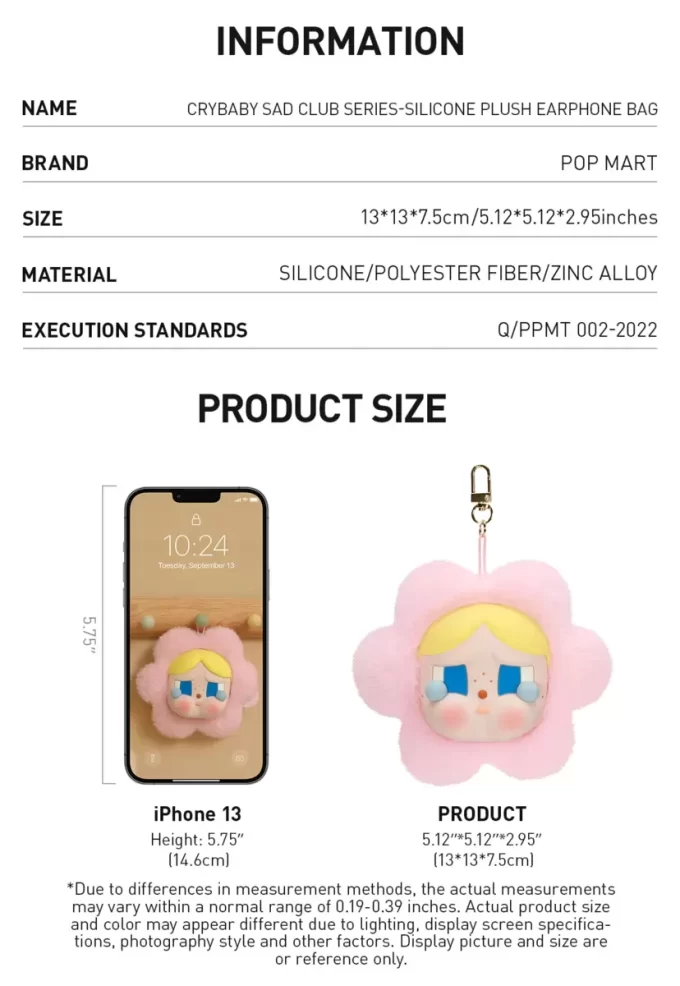 CRYBABY Sad Club Series-Silicone Plush Earphone Bag