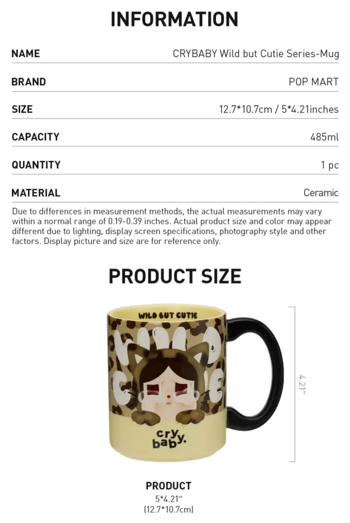 CRYBABY Wild But Cutie Series-Mug Cup