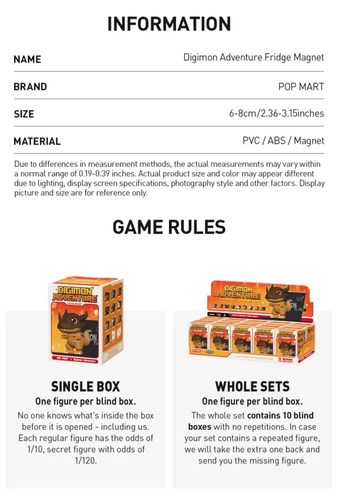 Digimon Adventure Fridge Magnet Series Figures