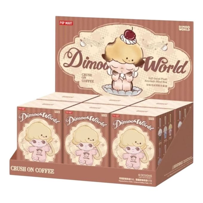 Dimoo Crush on Coffee Plush Keychain Sealed Case (6 Blind Boxes)