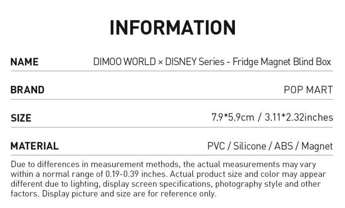 DIMOO WORLD × DISNEY Series-Fridge Magnet Blind Box