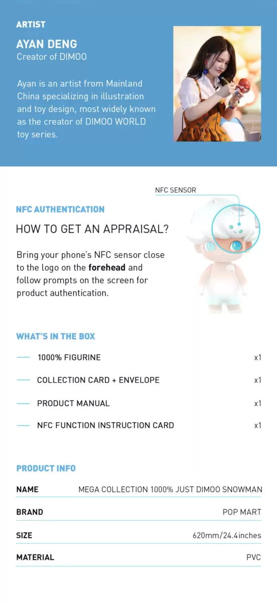 MEGA COLLECTION 1000% JUST DIMOO Snowman MEGA COLLECTION 1000% JUST DIMOO Snowman