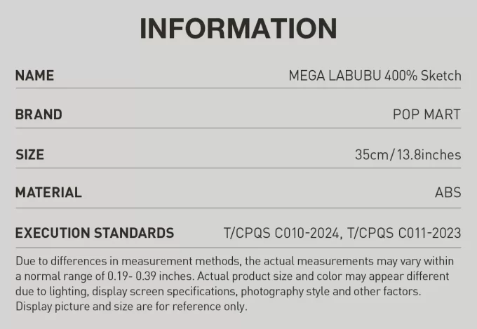 MEGA LABUBU 400% Sketch