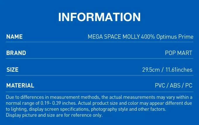 MEGA SPACE MOLLY 400% Optimus Prime