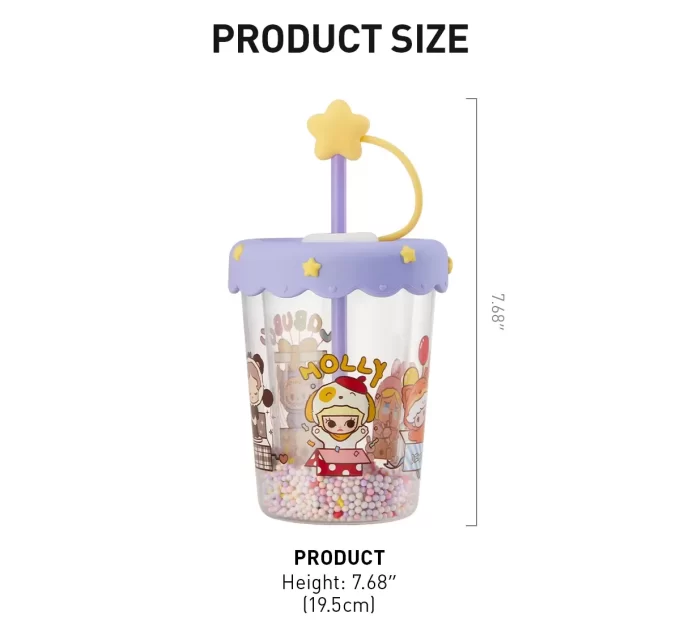 POP BEAN Pajama Party Double Layered Shaking Straw Cup