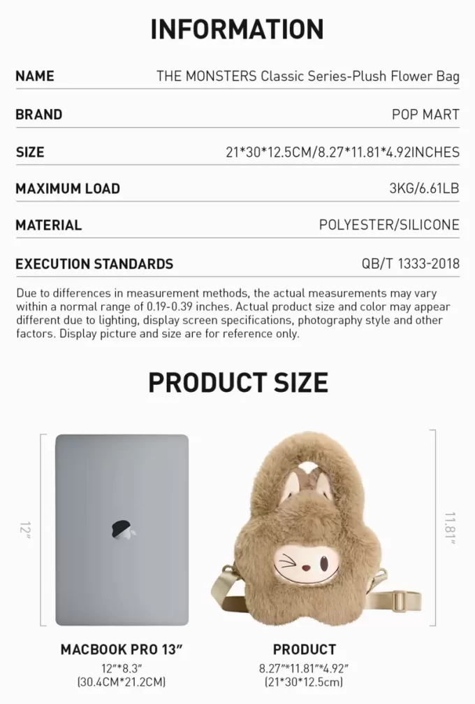 THE MONSTERS Classic Series-Plush Flower Bag THE MONSTERS Classic Series-Plush Flower Bag