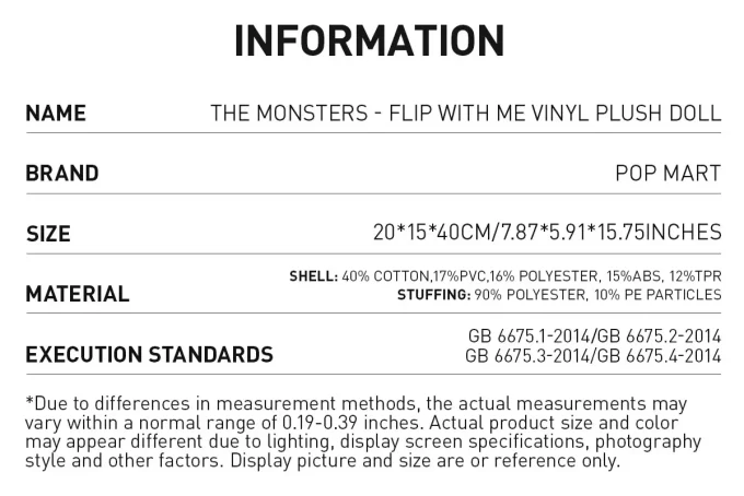 THE MONSTERS – FLIP WITH ME Vinyl Plush Doll