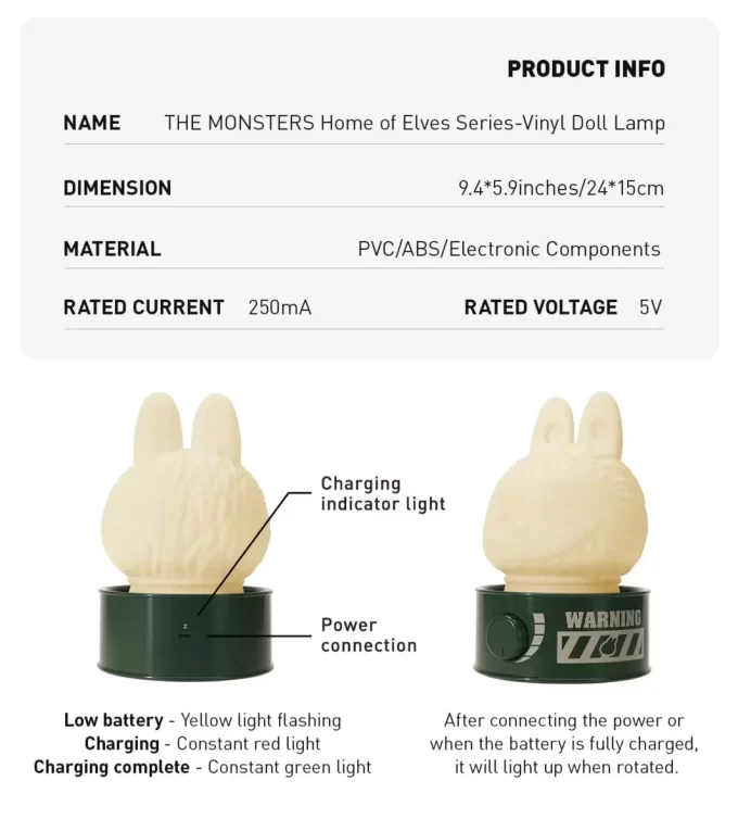 THE MONSTERS Home Of Elves Series-Vinyl Doll Lamp