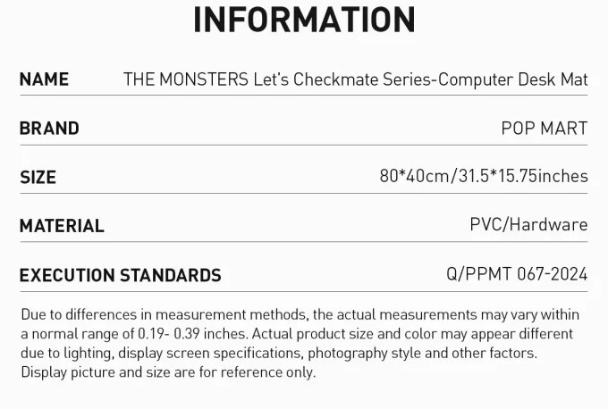 THE MONSTERS Let’s Checkmate Series-Computer Desk Mat