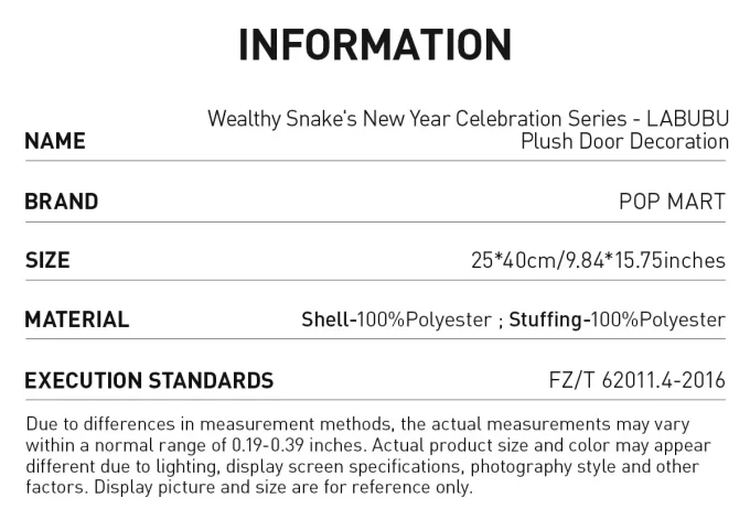 Wealthy Snake’s New Year Celebration Series-LABUBU Plush Door Decoration